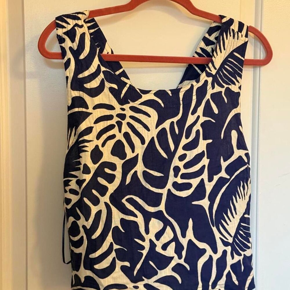 Rose + Olive Botanical Criss-Cross Back Crop Top Vacation Resort Cottagecore